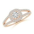 thumbnail image 1 of ANGARA Natural Diamond Ring with Accented Split Shank in 14K Rose Gold for Women (Size-4.2mm| Color-H| Clarity-SI2) | April Birthstone, Anniversary, Jewelry Gift for Women | Natural Diamond Ring, 1 of 9