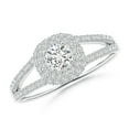 thumbnail image 1 of ANGARA Natural Diamond Ring with Accented Split Shank in 14K White Gold for Women (Size-4.2mm| Color-H| Clarity-SI2) | April Birthstone, Anniversary, Jewelry Gift for Women | Natural Diamond Ring, 1 of 9