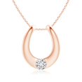 thumbnail image 1 of ANGARA Natural Gypsy-Set Diamond Horseshoe Pendant in 14K Rose Gold for Women (Size-4.2mm| Color-H| Clarity-SI2) | April Birthstone, Anniversary, Jewelry Gift for Women | Natural Diamond Necklace, 1 of 8