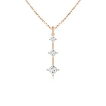 ANGARA Natural Graduated Diamond Vertical Bar Pendant in 14K Rose Gold for Women (Size-3.8mm| Color-G| Clarity-VS2) | April Birthstone, Anniversary, Jewelry Gift for Women | Natural Diamond Necklace