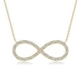 thumbnail image 1 of ANGARA Natural Diamond Infinity Pendant Necklace in 14K Yellow Gold for Women (Size-1.2mm| Color-I-J| Clarity-I1-I2) | April Birthstone, Anniversary, Jewelry Gift for Women | Natural Diamond Necklace, 1 of 7