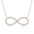 thumbnail image 1 of ANGARA Natural Diamond Infinity Pendant Necklace in 14K Yellow Gold for Women (Size-1.2mm| Color-H| Clarity-SI2) | April Birthstone, Anniversary, Jewelry Gift for Women | Natural Diamond Necklace, 1 of 7