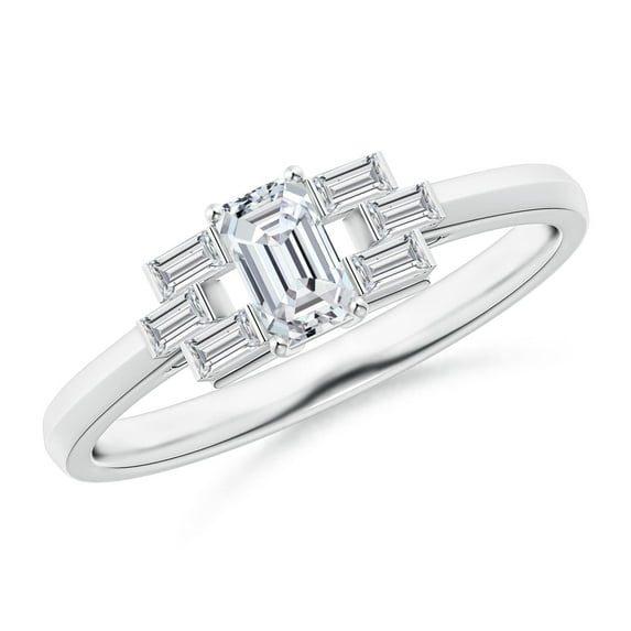 ANGARA Natural 0.32 Ct. Diamond Classic Ring in 14K White Gold for Women (Ring Size: 11.5)