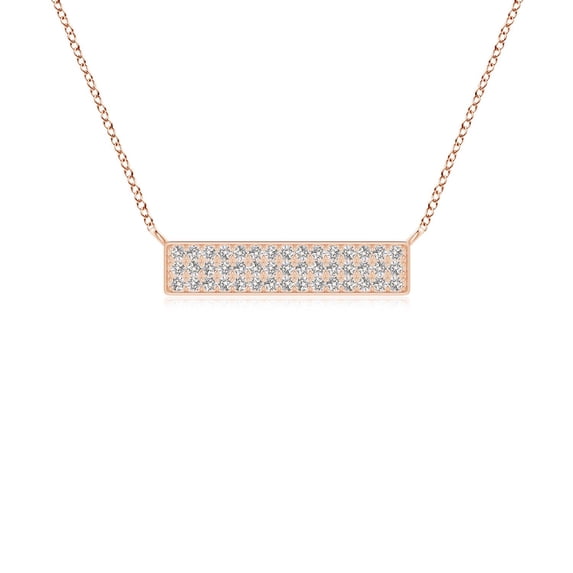 ANGARA Natural Diamond Horizontal Bar Pendant in 14K Rose Gold for Women (Size-1.15mm| Color-I-J| Clarity-I1-I2) | April Birthstone, Anniversary, Jewelry Gift for Women | Natural Diamond Necklace