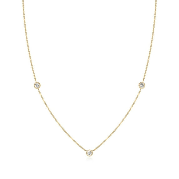 ANGARA Natural 0.32 Ct. Diamond Fashion Pendant Necklace in 14K Yellow Gold for Women with 18 Inch Chain