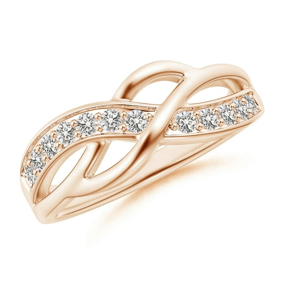 ANGARA Natural 0.32 Ct. Diamond Fashion Ring in 14K Rose Gold for Women (Ring Size: 10.5)