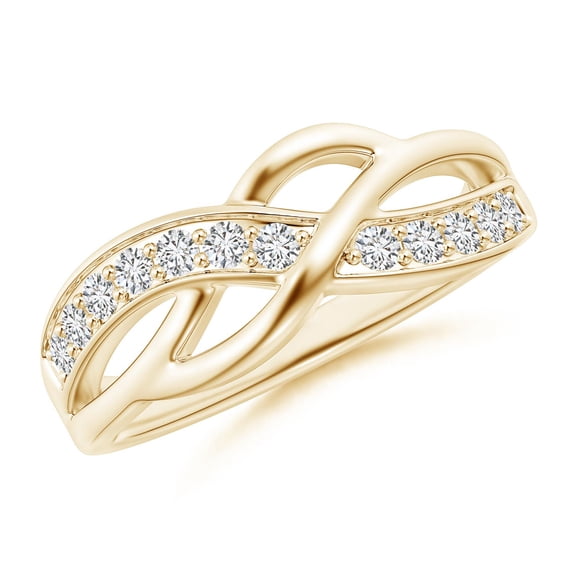 ANGARA Natural Pave Set Diamond Multi-Row in 14K Yellow Gold for Women (Size-1.85mm| Color-H| Clarity-SI2) | April Birthstone, Anniversary, Jewelry Gift for Women | Natural Diamond Ring