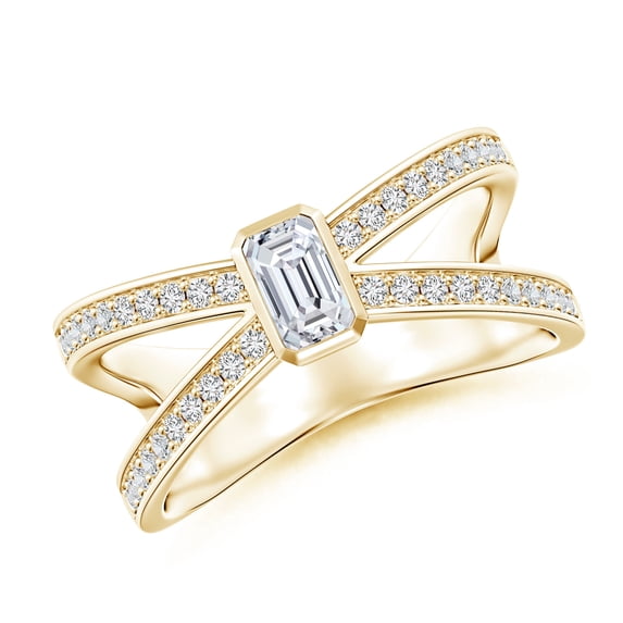 ANGARA Natural 0.32 Ct. Diamond Fashion Ring in 14K Yellow Gold for Women (Ring Size: 11.5)