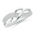 thumbnail image 1 of ANGARA Natural Pave Set Diamond Multi-Row in 925 Sterling Silver for Women (Size-1.85mm| Color-H| Clarity-SI2) | April Birthstone, Anniversary, Jewelry Gift for Women | Natural Diamond Ring, 1 of 11