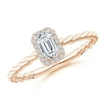 thumbnail image 1 of ANGARA Natural Diamond Halo Twisted Shank Engagement Ring in 14K Rose Gold for Women (Size-5x3mm| Color-H| Clarity-SI2) | April Birthstone, Anniversary, Jewelry Gift for Women | Natural Diamond Ring, 1 of 8