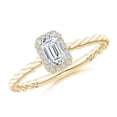 thumbnail image 1 of ANGARA Natural Diamond Halo Twisted Shank Engagement Ring in 14K Yellow Gold for Women (Size-5x3mm| Color-H| Clarity-SI2) | April Birthstone, Anniversary Jewelry Gift for Women | Natural Diamond Ring, 1 of 8