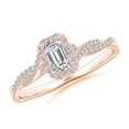 thumbnail image 1 of ANGARA Natural 0.32 Ct. Diamond Halo Ring in 14K Rose Gold for Women (Ring Size: 3.5), 1 of 9