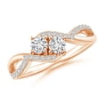 thumbnail image 1 of ANGARA Natural 0.32 Ct. Diamond Infinity Ring in 14K Rose Gold for Women (Ring Size: 11.5), 1 of 8