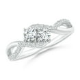 thumbnail image 1 of ANGARA Natural Two Stone Diamond Split Shank Bypass Ring in 14K White Gold for Women (Size-3.5mm| Color-G| Clarity-VS2) | April Birthstone, Anniversary, Jewelry Gift for Women | Natural Diamond Ring, 1 of 8
