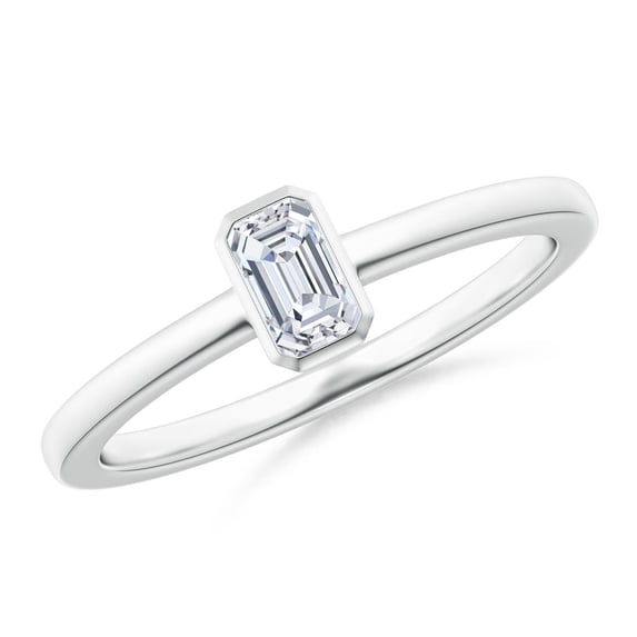 ANGARA Natural 0.32 Ct. Diamond Solitaire Ring in 14K White Gold for Women (Ring Size: 3)