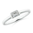 thumbnail image 1 of ANGARA Natural Emerald-Cut Diamond Solitaire Ring in 14K White Gold for Women (Size-5x3mm| Color-I-J| Clarity-I1-I2) | April Birthstone, Anniversary, Jewelry Gift for Women | Natural Diamond Ring, 1 of 9