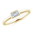 thumbnail image 1 of ANGARA Natural Emerald-Cut Diamond Solitaire Ring in 14K Yellow Gold for Women (Size-5x3mm| Color-G| Clarity-VS2) | April Birthstone, Anniversary, Jewelry Gift for Women | Natural Diamond Ring, 1 of 9