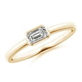 thumbnail image 1 of ANGARA Natural Emerald-Cut Diamond Solitaire Ring in 14K Yellow Gold for Women (Size-5x3mm| Color-K| Clarity-I3) | April Birthstone, Anniversary, Jewelry Gift for Women | Natural Diamond Ring, 1 of 9