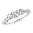 thumbnail image 1 of ANGARA Natural Diamond Braided 3 Stone Engagement Ring in 14K White Gold for Women (Size-4.3mm| Color-H| Clarity-SI2) | April Birthstone, Anniversary, Jewelry Gift for Women | Natural Diamond Ring, 1 of 8