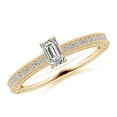 thumbnail image 1 of ANGARA Natural Diamond Ring with Engraving in 14K Yellow Gold for Women (Size-5x3mm| Color-K| Clarity-I3) | April Birthstone, Anniversary, Jewelry Gift for Women | Natural Diamond Ring, 1 of 9