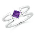thumbnail image 1 of ANGARA Natural 0.33 Ct. Amethyst Solitaire Stackable Ring in 14K White Gold for Women (Ring Size: 3.5), 1 of 9