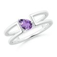 thumbnail image 1 of ANGARA Natural 0.33 Ct. Amethyst Solitaire Stackable Ring in 14K White Gold for Women (Ring Size: 3.5), 1 of 9