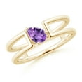 thumbnail image 1 of ANGARA Natural 0.33 Ct. Amethyst Solitaire Stackable Ring in 14K Yellow Gold for Women (Ring Size: 3.5), 1 of 9