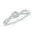 thumbnail image 1 of ANGARA Natural Solitaire Diamond Engagement Ring in 14K White Gold for Women (Size-4.4mm| Color-H| Clarity-SI2) | April Birthstone, Anniversary, Jewelry Gift for Women | Natural Diamond Ring, 1 of 11