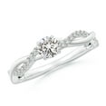 thumbnail image 1 of ANGARA Natural Solitaire Diamond Engagement Ring in 14K White Gold for Women (Size-4.4mm| Color-I-J| Clarity-I1-I2) | April Birthstone, Anniversary, Jewelry Gift for Women | Natural Diamond Ring, 1 of 11