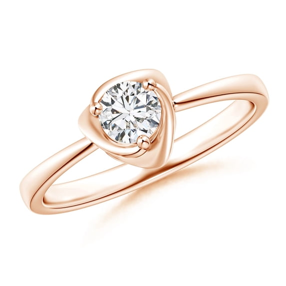 ANGARA Natural 0.33 Ct. Diamond Solitaire Ring in 14K Rose Gold for Women (Ring Size: 11.5)