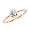 thumbnail image 1 of ANGARA Natural Bezel-Set Diamond Solitaire Engagement Ring in 14K Rose Gold for Women (Size-4.4mm| Color-H| Clarity-SI2) | April Birthstone, Anniversary, Jewelry Gift for Women | Natural Diamond Ring, 1 of 10