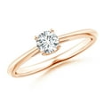 thumbnail image 1 of ANGARA Natural Classic Diamond Solitaire Engagement Ring in 14K Rose Gold for Women (Size-4.4mm| Color-G| Clarity-VS2) | April Birthstone, Anniversary, Jewelry Gift for Women | Natural Diamond Ring, 1 of 10