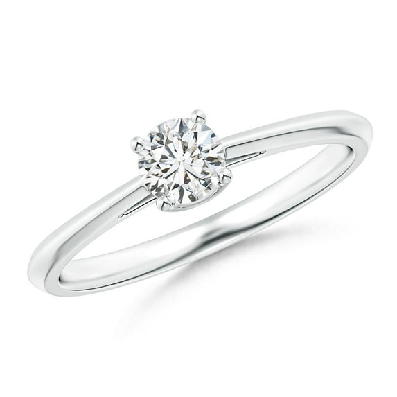 ANGARA Natural 0.33 Ct. Diamond Solitaire Ring in 14K White Gold for Women (Ring Size: 10.5)