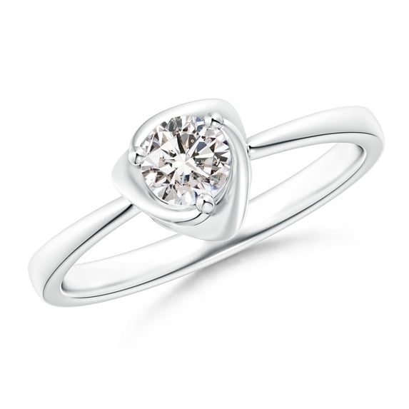 ANGARA Natural 0.33 Ct. Diamond Solitaire Ring in 14K White Gold for Women (Ring Size: 3)