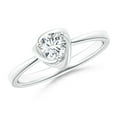 thumbnail image 1 of ANGARA Natural Solitaire Diamond Floral Ring in 14K White Gold for Women (Size-4.4mm | Color-G | Clarity-VS2) | April Birthstone, Birthday, Anniversary, Jewelry Gift for Women | Natural Diamond Ring, 1 of 8