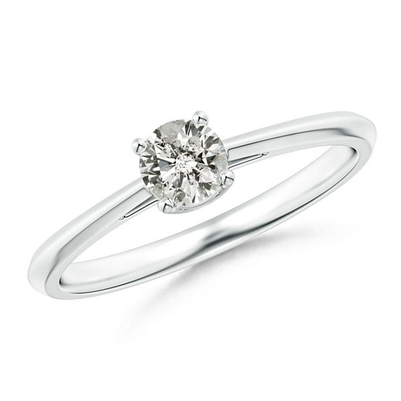 ANGARA Natural Classic Diamond Solitaire Engagement Ring in 14K White Gold for Women (Size-4.4mm| Color-K| Clarity-I3) | April Birthstone, Anniversary, Jewelry Gift for Women | Natural Diamond Ring