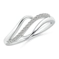 thumbnail image 1 of ANGARA Natural Diamond Swirl Bypass Ring in 14K White Gold for Women (Size-1.65mm | Color-K | Clarity-I3) | April Birthstone, Birthday, Anniversary, Jewelry Gift for Women | Natural Diamond Ring, 1 of 9
