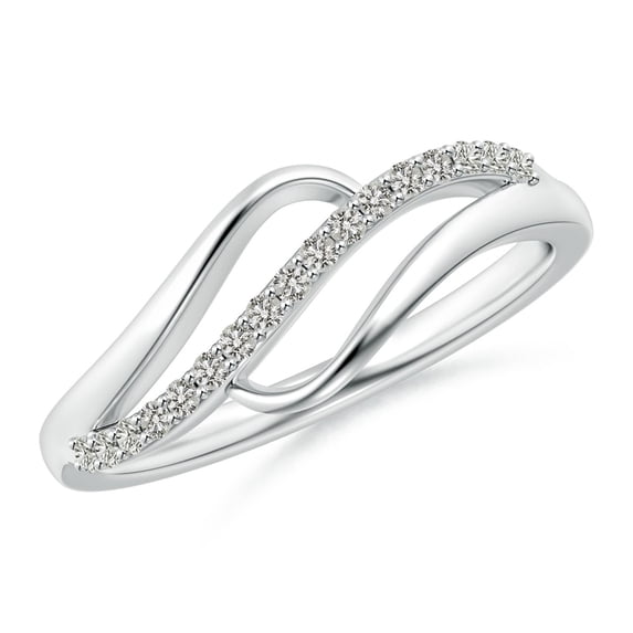ANGARA Natural Diamond Swirl Bypass Ring in 14K White Gold for Women (Size-1.65mm | Color-K | Clarity-I3) | April Birthstone, Birthday, Anniversary, Jewelry Gift for Women | Natural Diamond Ring
