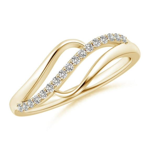 ANGARA Natural 0.34 Ct. Diamond Fashion Ring in 14K Yellow Gold for Women (Ring Size: 3)