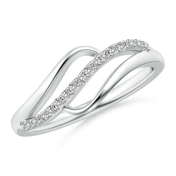 ANGARA Natural Diamond Swirl Bypass Ring in 925 Sterling Silver for Women (Size-1.65mm| Color-I-J| Clarity-I1-I2) | April Birthstone, Anniversary, Jewelry Gift for Women | Natural Diamond Ring