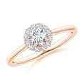 thumbnail image 1 of ANGARA Natural Classic Diamond Scalloped Halo Ring in 14K Rose Gold for Women (Size-4.5mm| Color-G| Clarity-VS2) | April Birthstone, Anniversary, Jewelry Gift for Women | Natural Diamond Ring, 1 of 10