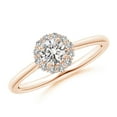 thumbnail image 1 of ANGARA Natural Classic Diamond Scalloped Halo Ring in 14K Rose Gold for Women (Size-4.5mm| Color-I-J| Clarity-I1-I2) | April Birthstone, Anniversary, Jewelry Gift for Women | Natural Diamond Ring, 1 of 10