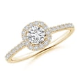 thumbnail image 1 of ANGARA Natural 0.35 Ct. Diamond Halo Ring in 14K Yellow Gold for Women (Ring Size: 12), 1 of 10