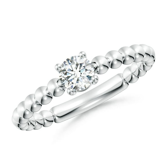 ANGARA Natural 0.35 Ct. Diamond Solitaire Ring in Sterling Silver for Women (Ring Size: 6)