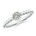 thumbnail image 1 of ANGARA Natural 0.35 Ct. Diamond Solitaire Ring in Sterling Silver for Women (Ring Size: 9.5), 1 of 10