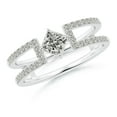 thumbnail image 1 of ANGARA Natural Princess Diamond Split Shank Ring in 14K White Gold for Women (Size-4mm| Color-K| Clarity-I3) | April Birthstone, Anniversary, Jewelry Gift for Women | Natural Diamond Ring, 1 of 9