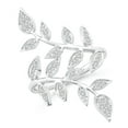thumbnail image 1 of ANGARA Natural Pave Set Diamond Olive Leaf Vine Ring in 14K White Gold for Women (Size-1.3mm| Color-H| Clarity-SI2) | April Birthstone, Anniversary, Jewelry Gift for Women | Natural Diamond Ring, 1 of 8