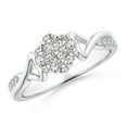 thumbnail image 1 of ANGARA Natural Diamond Cluster Promise Ring in 14K White Gold for Women (Size-2.3mm| Color-I-J| Clarity-I1-I2) | April Birthstone, Anniversary, Jewelry Gift for Women | Natural Diamond Ring, 1 of 8