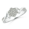 thumbnail image 1 of ANGARA Natural Diamond Cluster Promise Ring in 14K White Gold for Women (Size-2.3mm| Color-K| Clarity-I3) | April Birthstone, Anniversary, Jewelry Gift for Women | Natural Diamond Ring, 1 of 8