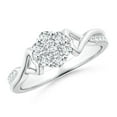 thumbnail image 1 of ANGARA Natural Diamond Cluster Promise Ring in 14K White Gold for Women (Size-2.3mm| Color-G| Clarity-VS2) | April Birthstone, Anniversary, Jewelry Gift for Women | Natural Diamond Ring, 1 of 8